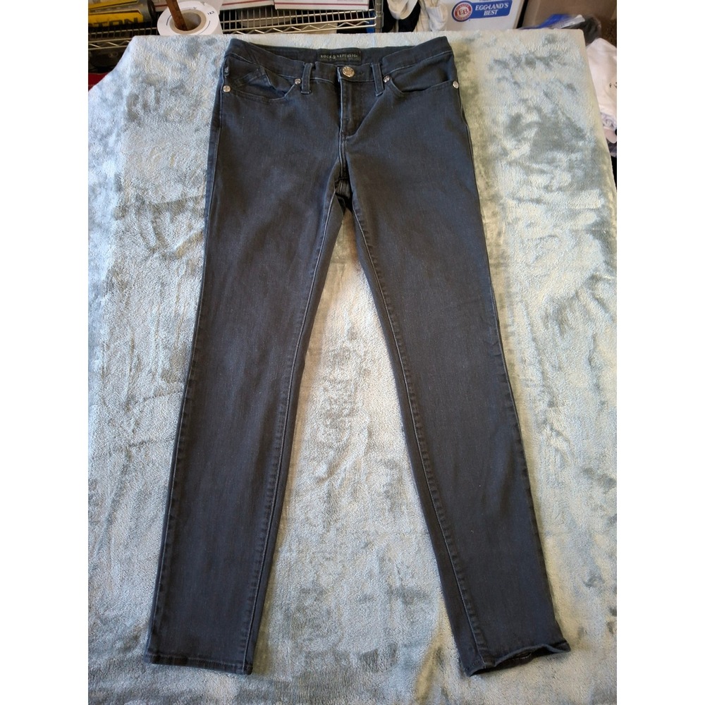 Rock & Republic‎ Berlin Skinny Jeans Womens 6M Dark Gray Charcoal R010135 Denim
